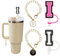(2+2) 2 fundas de popote para copa Stanley de 30 y 40 onzas, decoración de popote de 10 mm con 2 accesorios de taza Stanley con letras, nombre, identificación, inicial, mango, dije personalizado para
