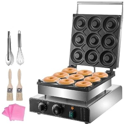 inBEKEA Commercial Electric Donut Maker,Professional 9cm Donuts Making Machine Circle Rings Double-sided Heating Gaufriers