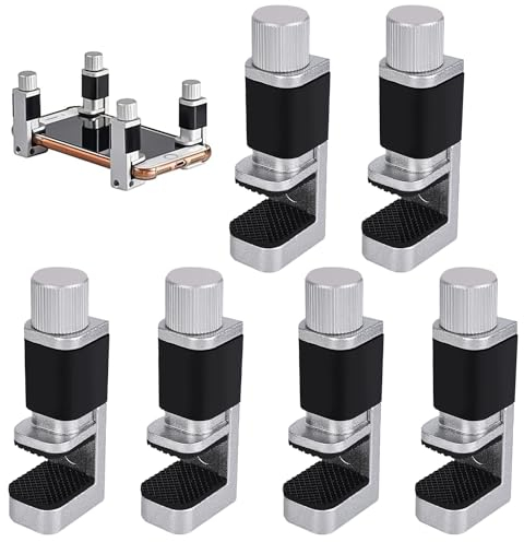HOMURY Fissaggio con clip in metallo regolabile, 6 pezzi, morsetto display LCD, morsetti di fissaggio, clip schermo LCD, strumenti di riparazione per smartphone, computer