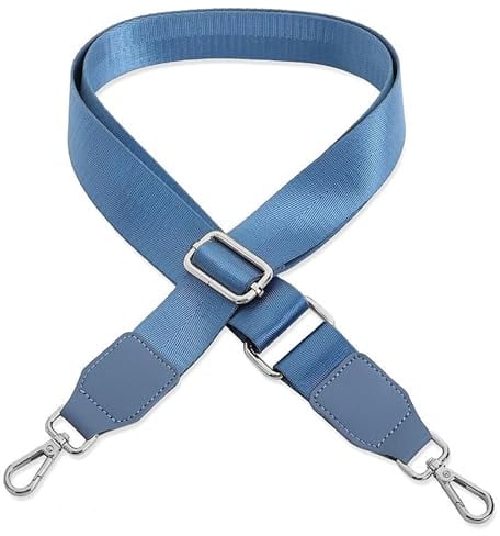 Schultergurt für Handtasche Laptoptasche - Hellblau [Metallfarbe: Silber] - Länge verstellbar 89-142 cm - Breite 3,8 cm - Ersatz Gurt Band Schulterriemen Strap Umhängegurt für Laptoptasche