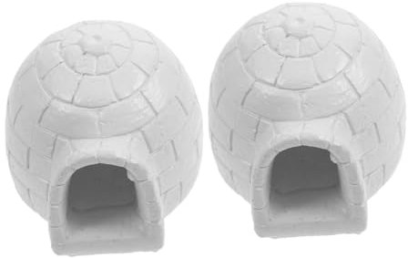 ABOOFAN 2stücke Harz Iglu Statue Schnee Haus Ornament Landschaftsbau Dekoration Für Zuhause Geschäft Büro Und Andere Orte Polar-Dekoration Für Tisch Foto-Requisiten Mikro-szenen-