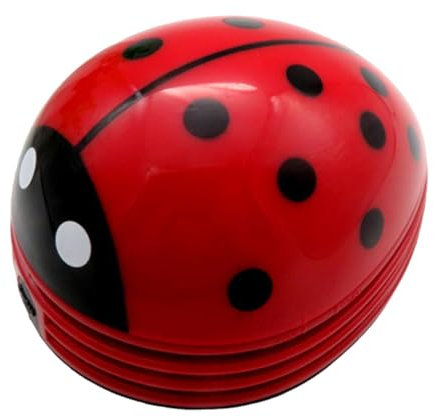 MagiDeal Aspirateur de Bureau Mignon, balayeuse de poussière de Table sans Fil en Forme de Coccinelle, collecteur de poussière de Table pour la Maison et Le, Rouge
