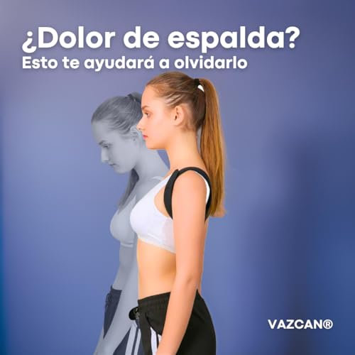 Vazcan® Corrector Postura Espalda - Cómodo y Ajustable, Corrige Postura y Alivia Dolores, Ideal para Trabajo y Ejercicio, Material Resistente y Acolchado, Fácil de Usar, con Almohadillas Protectoras