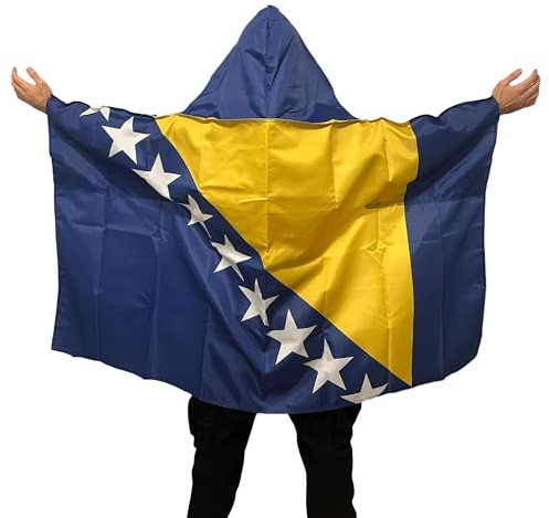 Bosnien Bodyflagge Premium Qualität aus fein Polyester - Bosnia Bodyflag - Bosnische Flagge - Bosnien Umhängeflagge - Bosnische Flagge - Bosnia Flag - zastava Bosne