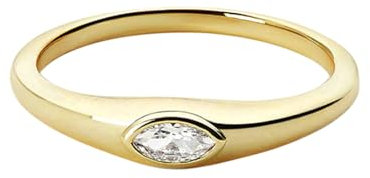 Stfery Bague de mariage en or pour femme taille marquise blanc moissanite bague femme or 585 bagues 45 (14,3)-62 (19,7)