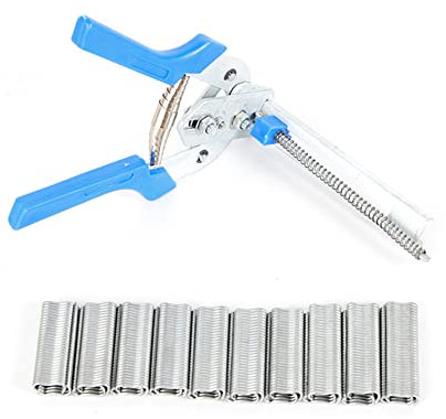 FNUTOY Precision Hog Ring Pliers with 600 Nails for Long-Lasting Cage Repairs Manganese Steel Pliers Blue