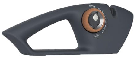 Fleymu Profi Messerschärfer 5-in-1 mit Wolframstahl & Keramik-Schleifstufen - Messer- und Scheren-Schärfer mit 5-fach Winkelverstellung, Ergonomischem Design & Rutschschutz | Manueller Messerschleifer