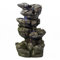 Serenity Cascading Rock Waterfall Water Feature with LED Lights 82cm Self-Contained Tiered Garden Fountain Indoor Outdoor Polyresin Natural Stone Look