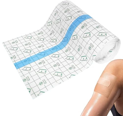 Lotvic Benda Trasparente Impermeabile, 20cm x 10m Cerotti Impermeabili, Pellicola Per Tatuaggi, Pellicola Protettiva Traspirante, Nastro Adesivo Elastico per Protezione, Anti-allergico