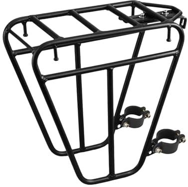 Front Wheel Rack Bicycle Pannier Rack Front 25 kg Front Carrier Load Bicycle Carrier Foldable F Bicycle Pannier Rack Front Suspension Fork for Luggage Sports Fitness Family Camping Cycling Tours
