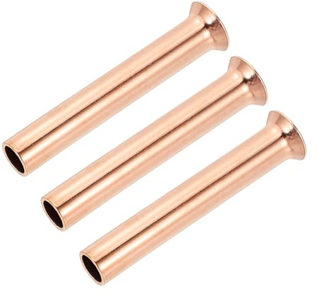 PATIKIL 3/8 (9.52mm) OD Copper Flare Tube Fitting, 3Pcs Straight Copper Coupling Welding Joint Pipe Fitting for HVAC Refrigeration Plumbing
