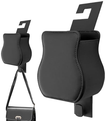 Yonuaret Water Bottle Holder for Car - Seat Back Organizer Cup Holder for Car - Leather Box with Storage Hook for Auto Truck SUV Sedan RV Water Bottle Phone Keys Purse Umbrella Bag