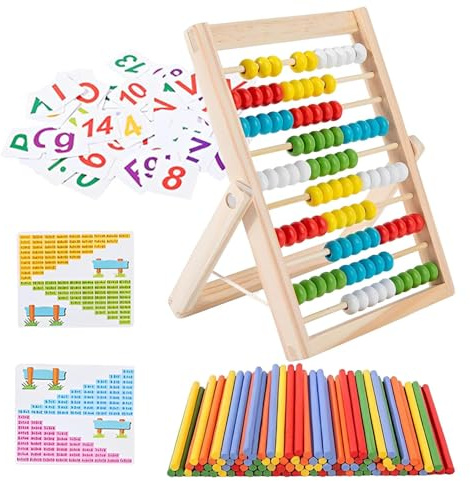 Generisch Hölzerner Abakus | Frühentwicklung Mathematik Zählspielzeug | Mathematischer Rechen Rahmen | Für Zuhause Kindergarten Vorschule & Kinderzimmer