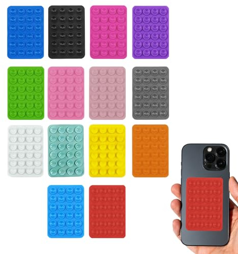 14 Pezzi Ventosa Telefono, Ventose in Silicone, Supporto Cellulare a Ventosa in Silicone Adesivo Posteriore Mani libere Dimensioni 8 x 5,5 cm Selfie Video Specchio Vetro Finestra casa Palestra Lavoro