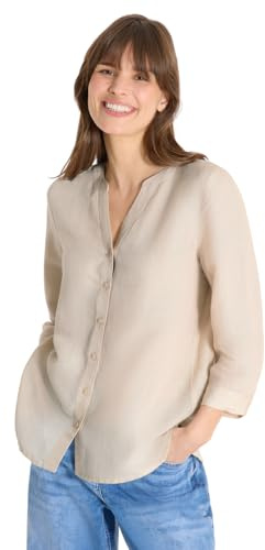 Cecil Damen Bluse mit Split Neck aus Leinenmix
