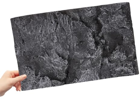 Stein Hintergrundplatte für Reptilienterrarien Dekoration, Pu, Schwarz | Wanddekoration 3d-optik Stilvolle Verblasst nicht Leicht für Schildkrötenbecken und Reptilienbecken