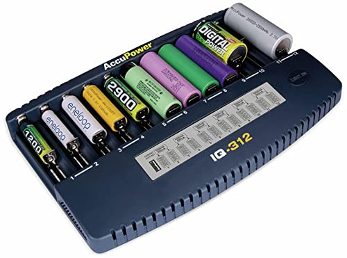 AccuPower IQ312 12-Kanal-Ladegerät Li-Ion/NI-Cd/NI-MH