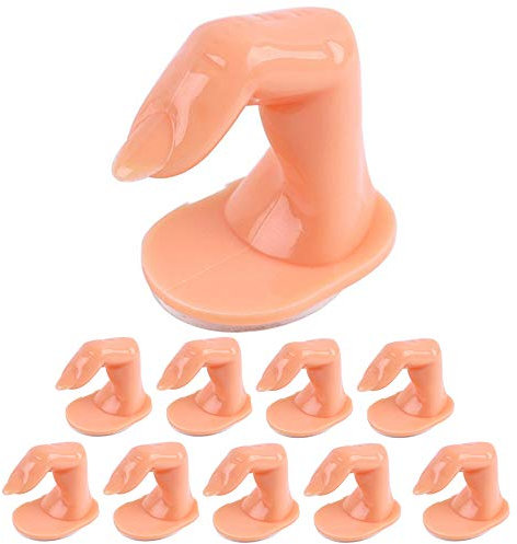 Practice Finger Nail Art Practice Finger Plastic Fake Fingers with Nails for Hand Nail Art Training Display Decoration Tools (10 Pcs)