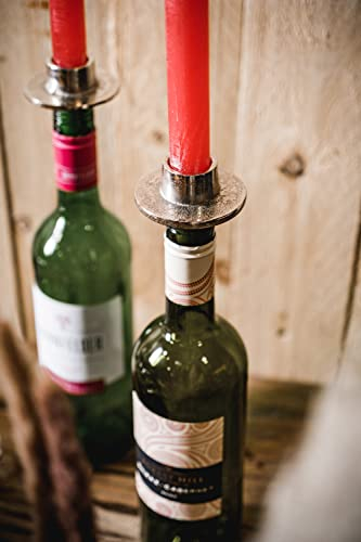 Michael Noll Kerzenhalter Bottle Flasche Weinflasche Aluminium Silber - Kerzenständer, Kerzenleuchter aus Metall - 5er Set / 10er Set / 20er Set / 50er Set (10)