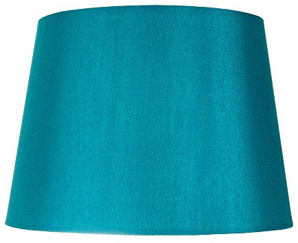 Traditionally Designed Medium 12 Lamp Shade in Teal Faux Silk Fabric | 60w Max | 30cm Bottom Diameter by Happy Homewares