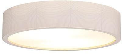 Licht-Erlebnisse Deckenlampe Glas Holz geweißt Treppenhaus Flur Ø37 cm E27 2-flammig wohnlich rund blendarm Moderne Deckenleuchte Wohnzimmer ARBARO