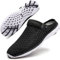 Mules Hombre Zuecos Mujer Zapatillas de Estar por Casa Chanclas de Jardín Zapatos de Playa y Piscina Descalzo Ligeras Blanco Negro 45
