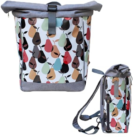 Ikuri Fahrradtasche/Rucksack Kombi Fahrradrucksack aus Plane für Gepäckträger Packtasche Wasserdicht für Frauen - Modell Peras