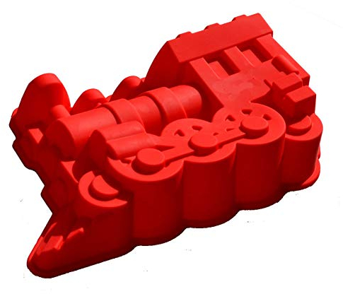 Chikanb Locomotive Large Silicone Mould for Muffins, Cake, Soap, Pastry, Cupcake, Pudding, Silicone Baking Box, Train/Locomotive, 31 cm