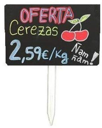 Lot de 12 ardoises pour fruits et légumes.