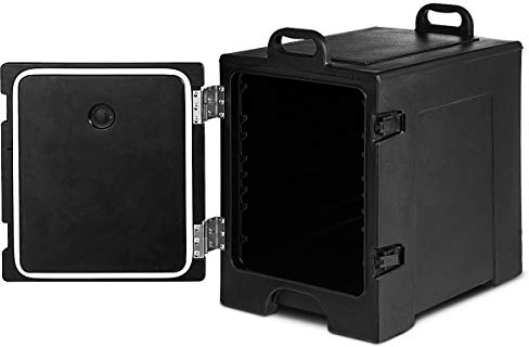 COSTWAY Conteneur Isotherme 77 L, Caisse Conteneur Caisson Isotherme Professionnel en Polyéthylène pour Transport de Nourritures de 5 Plats, Boîte Isotherme Portable pour Cantines, Restaurants, Noir