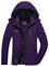KEFITEVD Giacca invernale da donna con calda imbottitura, in pile, spessa giacca da sci con cappuccio rimovibile e tasche con cerniera, antivento, giacca da snowboard invernale, viola scuro, M