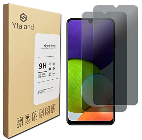Ytaland 2 Stück Sichtschutz Schutzfolie für Samsung Galaxy A22 5G, Anti-Spy Schutzglas, Privacy Sichtschutzfolie, [Anti-Spion] [9H Härte] [Bläschenfrei]