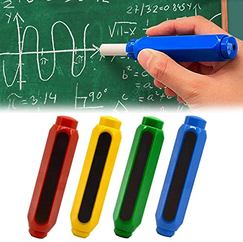 TUKNN Support de Craie Magnétique, Supports de Craie en Plastique, Porte Craies Ajustables, Couvercle du Support de Craie, Support à Craie, Pour ÉCole,Enfants, Enseignant, 4Pièces