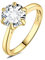 JewelryPalace Klassisch 9mm 3ct Rundschliff Zirkonia Solitär Promise Ring Damen, Verlobungsring Damenring Ringe Silber 925 mit Stein für Frauen, Simulierte Diamant Jubiläum Eheringe Vergoldet 62
