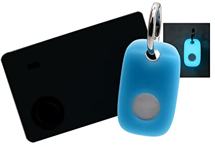 OEKSCENJ for Tile pro Cover Glow in The Dark,Secure Slim Holder for Tile Slim Finder Anti-Scratch for Wallet Purse,Item Locator Finder Cace Cover Holder for Keys, Wallets (Glow Blue +Black)