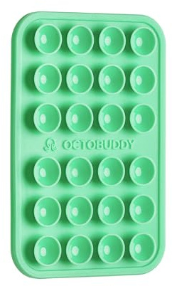 OCTOBUDDY || Silicone Suction Phone CASE Adhesive Mount || Compatible with iPhone and Android Cellphone Cases, Anti-Slip Hands-Free Mobile Accessory Holder for Selfies and Videos (Green Ash)