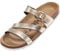 Palado Pantoletten Damen Ikaria – bequeme Sandalen Made in Spain - Hausschuhe mit dämpfendem Kork-Fußbett - modische Sommerschuhe Altgold Metallic UK9 - EU42