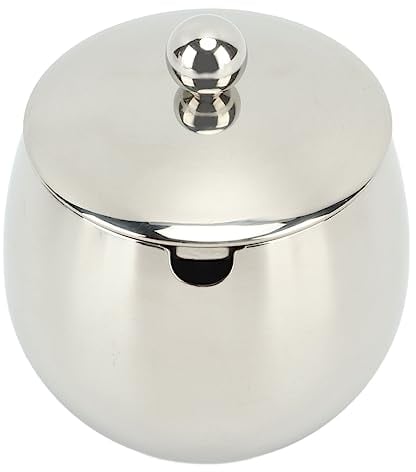 Azucarero de Acero Inoxidable, Tarro de Especias con Tapa, Plato de Azúcar Grande, Contenedor de Azúcar Pulido, Soporte de Azúcar Multifunción para Cocina, Bar, Restaurante, Perfecto para(Plata)