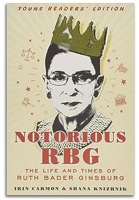 TeDe Ruth Bader Ginsburg Notorious R.B.G Kunst, Wohnzimmer, Schlafzimmer, Poster, Gemälde, dekoratives Gemälde, Druck, Leinwand, Wand, 20 x 30 cm, ungerahmt