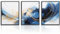 Dazzlewall Abstrakte Wandbilder Modern Blau Schwarz Gold Leinwand Bilder für Schlafzimmer Wohnzimmer Deko 30x40 cm 3er Set Ohne Rahmen