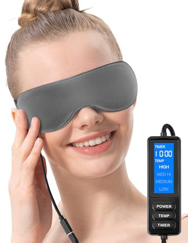 Aroma Season Heated Eye Mask, Warm Eye Compress for Dry Eyes Stye Blepharitis MGD and Blepharitis, Moist Heat Treatment to Unclog Lacrimal Glands (Dark Gray)