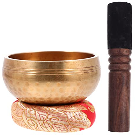 1 Set Yoga-Meditationsschale, spirituelle Dekoration, Meditationen, Marcus Aurelius-Klangschale mit Schlägel, verziertes Zubehör, Gebets-Klangschalen, Holz, buddhistische Musikschale, Mond