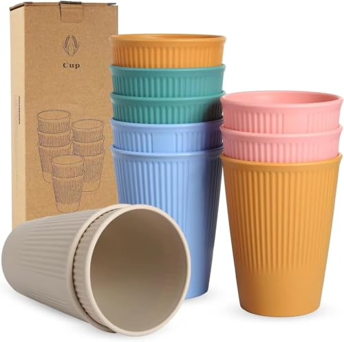 Goevcclei Vasos Plastico Duro, Vasos niños, vasos para niños, Vasos Plastico Duro Reutilizable, para Fiesta/Parrilla/Cumpleaños/Viajes Familiares (10 pcs)