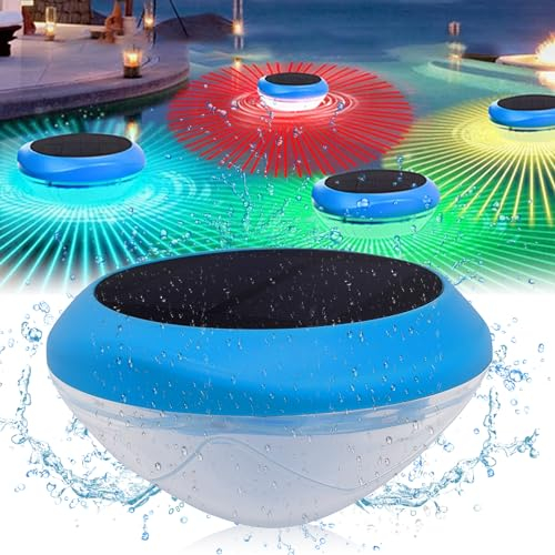 Forhome luces solares para piscina, fuentes o parques acuáticos, cambio de color LED, impermeable, iluminación subacuática para estanque, iluminación solar de piscina, luces LED flotantes