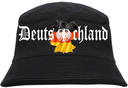 Print Deluxe Deutschland,Germany | Fischerhut, Anglerhut, Sonnenhut, Hut, Bucket Hat, Urlaubshut, Sommer | Bedruckt | Einheitsgröße 58cm