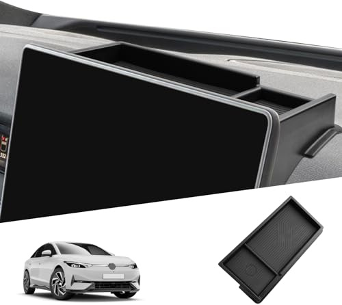 SHAOHAO Dashboard Ablage für VW Tiguan 3 2024-2026, Aufbewahrungsfach über dem Discover Pro Max 15 Zoll Bildschirm, Organizer für zusätzlichen Stauraum, Innenraum Zubehör