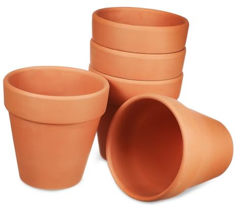Lot De 5 Pots En Argile Rouge Avec Trous De Drainage De 15 Cm Pour Plantes