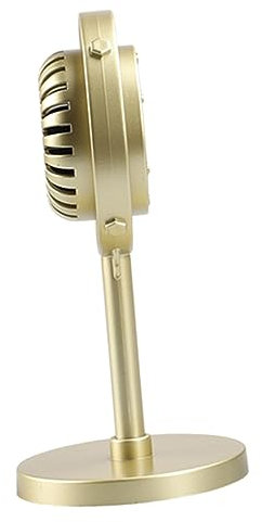 PHENOFICE microfono simulato in plastica microfono in oro rosa microfono giocattolo microfono portatile microfono bambino microfono finto arredamento vintage per la casa addominali Golden