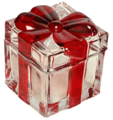 perfk Zuckerdose Bonbondose Glas Vorratsdose Aufbewahrungsbox Behälter Schmuckschatulle mit Deckel für Tee Süßigkeiten Kekse Gewürze, Rot Groß