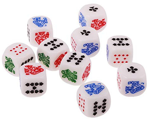 Lerpwige 10 Stück 6-seitige D6 Queen 16 mm Acryl Gaming Kartenspiel Würfel Party Brettspiel